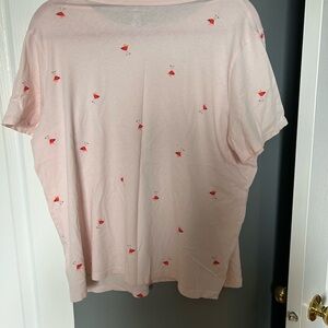 Old Navy Light Pink Short Sleeve Tee with Red Graphics